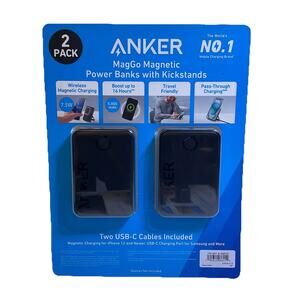 2 Pack Anker MagGo Magnetic Power Bank iPhone Wireless Battery Kickstand 5000mAh